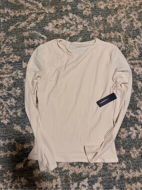 Long Sleeve Crewneck Tee in Cream